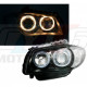 BMW SÉRIE 1 E81 E82 E87 E88 (04-11) PHARES AVANT DESIGN ANGEL EYES JAUNE FOND NOIR