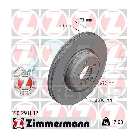 370x30 PAIRE DE DISQUES MSPORT AV ZIMMERMANN FORMULA F COAT Z  34106797606 34 10 6 797 606 6797606